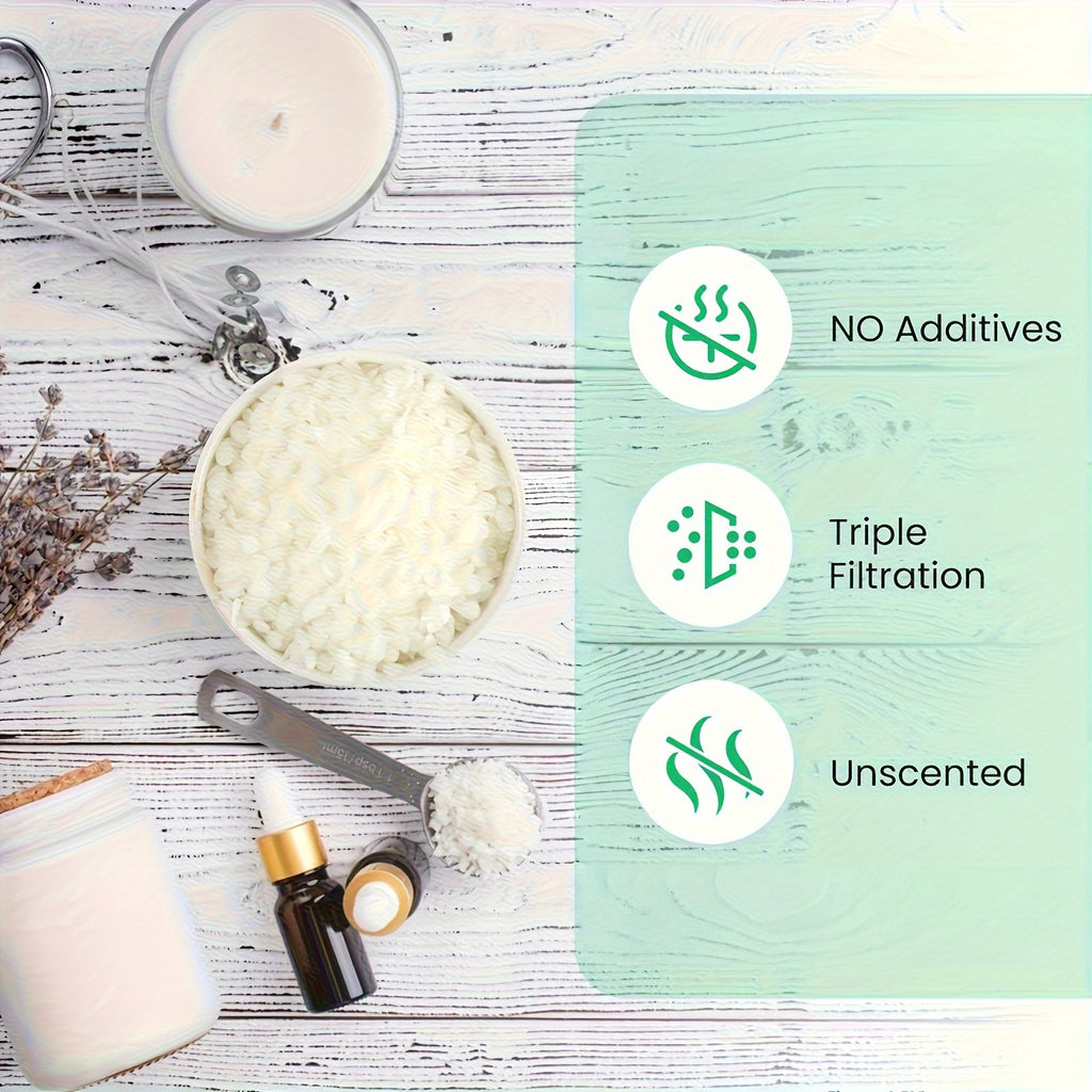 White Beeswax Pellets in Listed 5LB Weight for Candle Making, Container Candle Projects and DIY Wax Crafts for Adult Hobbyists and Handmade Gift Planning