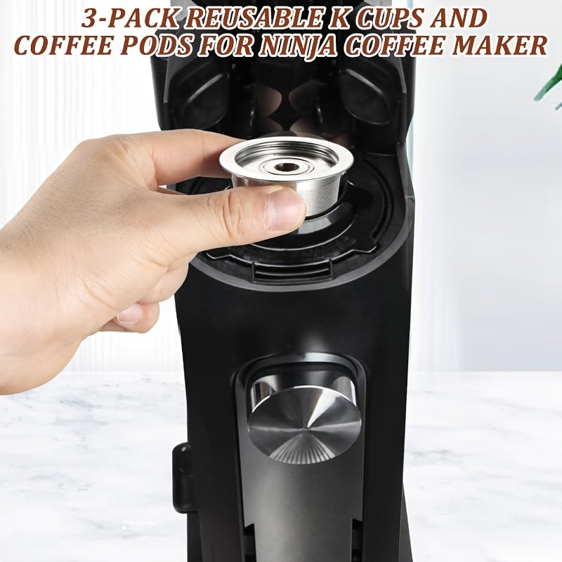 Reusable K Cups 4-Pack for Keurig, Stainless Steel Refillable Coffee Pods with Filters, Dishwasher Safe Universal Coffee Pods for Home Coffee Bar, Includes 15ml Coffee Spoon
