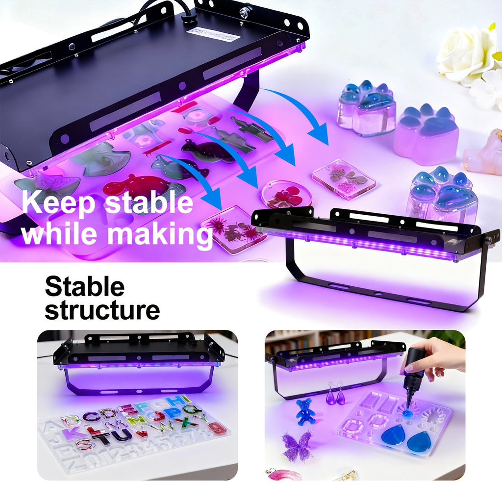 Black Resin Craft Lamp with Listed 5V USB Power and 96 LED Option Label for Jewelry and Mold Projects, Plant-Lamp Wording Requiring Compatibility Checks