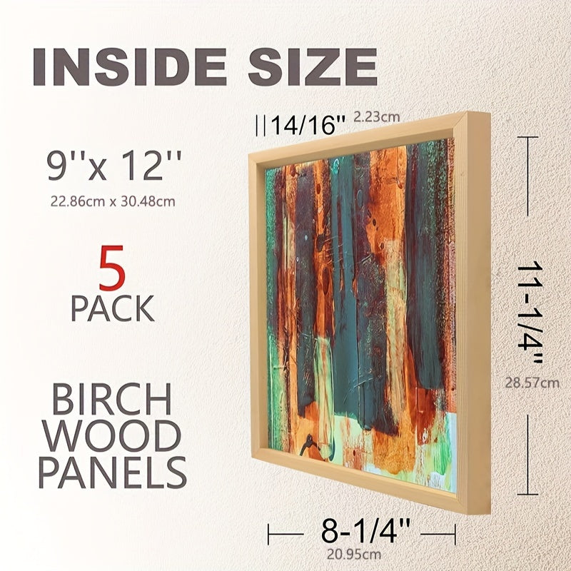 Cradled Wood Painting Panels by Cupohus, Unfinished Wooden Art Boards for Pouring Paint, DIY Crafts and Creative Projects with Multiple Size Options