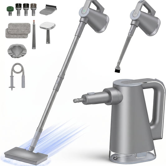 Steam Mop with Detachable Handheld Cleaner, Listed 10-in-1 Multipurpose Design and 2 Cleaning Pads in Purple or White for Compatible Home Cleaning Tasks