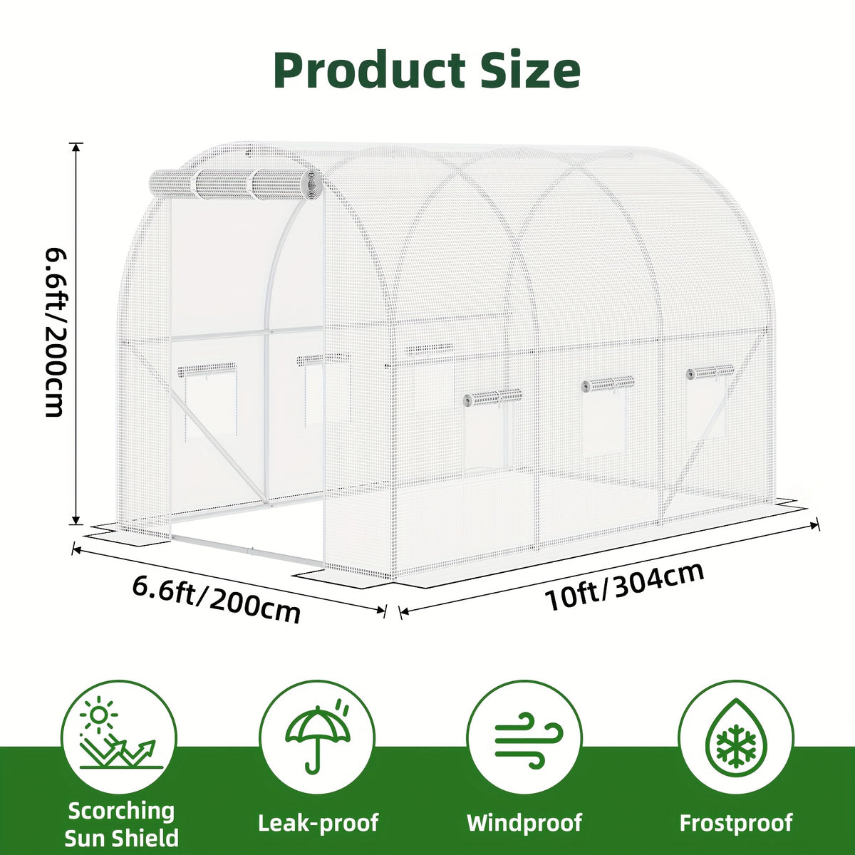 Garden Greenhouse with PE Cover and Listed Iron Frame, Three-Layer, Four-Layer or Large Walk-In Options in Green or White for Seedling and Plant Organization