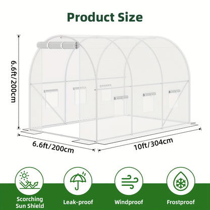 Garden Greenhouse with PE Cover and Listed Iron Frame, Three-Layer, Four-Layer or Large Walk-In Options in Green or White for Seedling and Plant Organization