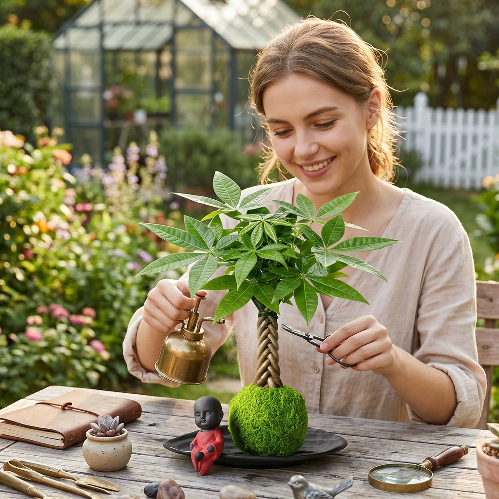 Live Money Tree Houseplant, Pachira Aquatica with Pot, Metal Bucket or Kokedama Bowl Options for Indoor Home and Office Decor, Birthdays and Housewarming Gifts