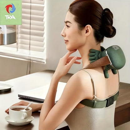 Kneading Massage Pillow for Neck, Shoulders and Back, Electric Shiatsu-Style Massager with Soft Fabric Cover for Adult Relaxation and Gift Ideas
