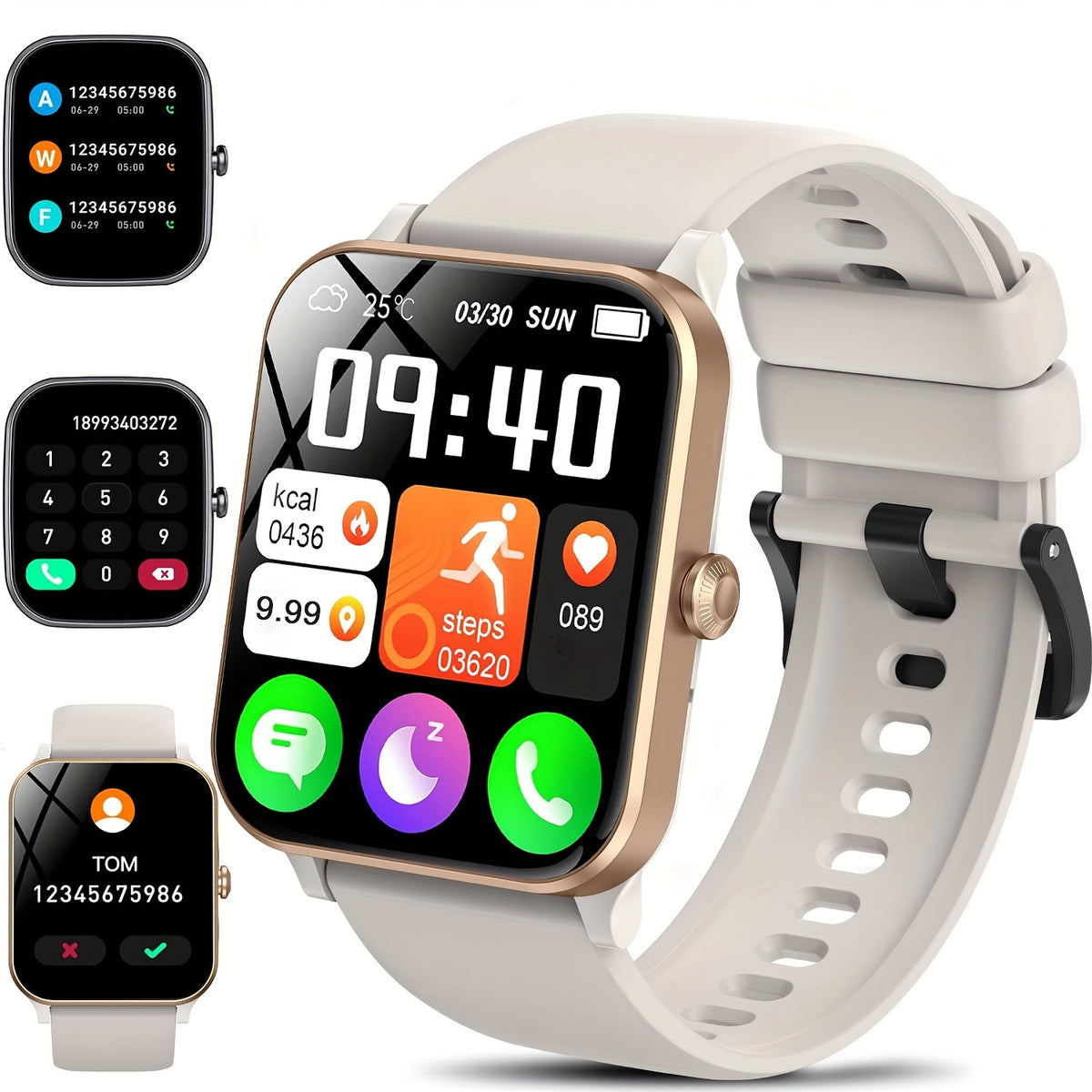 1.9-inch AMOLED Screen Smart Watch, 7-day Battery Life+IP68, Wireless Calling, Information+call Reminder, Monitoring, Step Counting Calorie Calculation Sports Watch, Aluminum Alloy Ultra Light Body