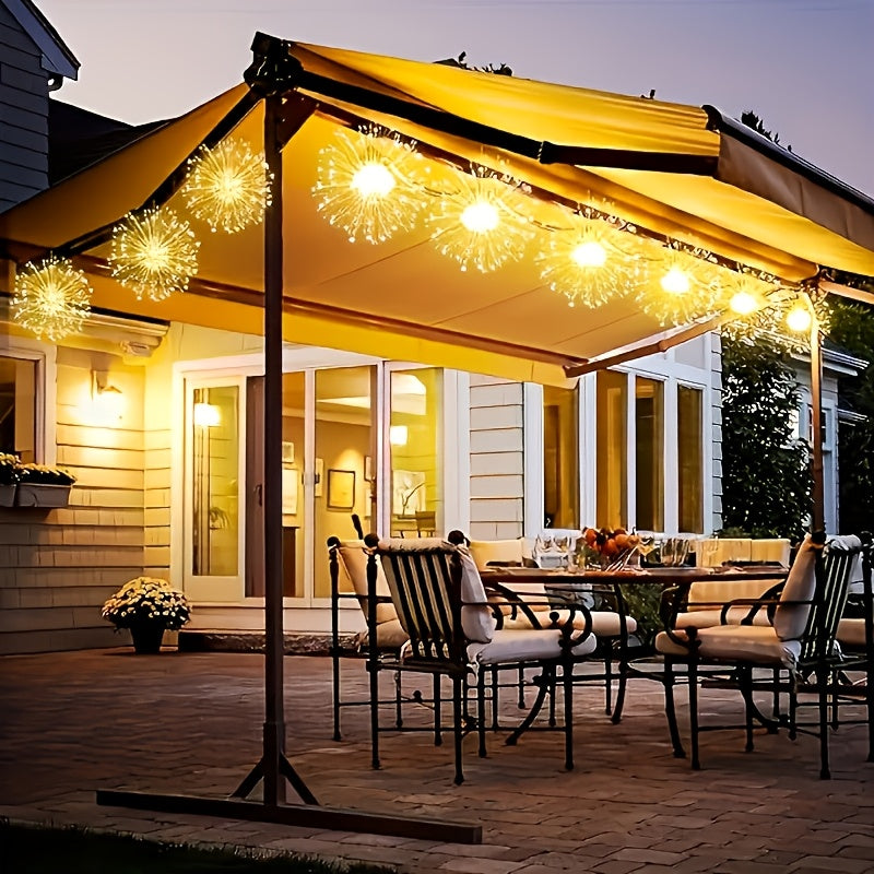 Solar Starburst Lantern Lights in Warm White with Remote Timer, 8 Listed Modes and Adjustable Brightness, Four- or Five-Piece Sets for Yard and Holiday Decor