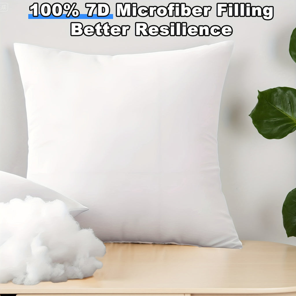 Square Throw Pillow Inserts Set of Four with Listed 7D Polyester Filling, 14, 16, 18 or 22 Inch Size Options for Sofa, Bedroom and Patio Cushion Covers