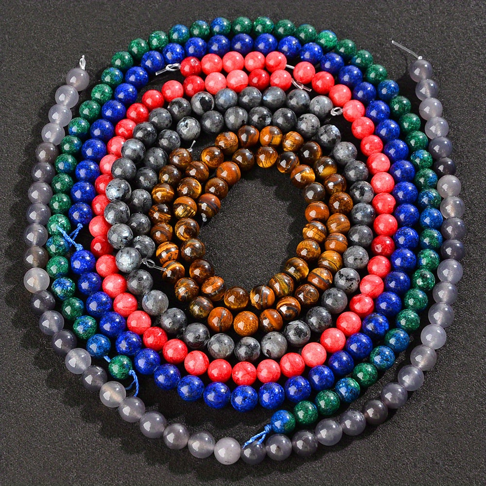 Stone Beads for Jewelry Making with Listed 8mm Size, Mixed Color 540 or 1080-Piece Assortments for DIY Bracelets, Necklaces, Earrings and Craft Projects