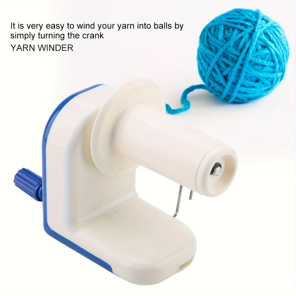 Manual Yarn Ball Winder in Blue, Single Craft Yarn Winding Tool for Preparing Suitable Wool and Yarn for Hand Knitting, Crochet Projects and Home Craft Organization