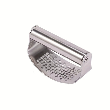 Arc-Shaped Garlic Press with Listed Stainless Steel Ring Design, Manual Garlic Masher for Homemade Sauces, Marinades and Everyday Kitchen Meal Preparation