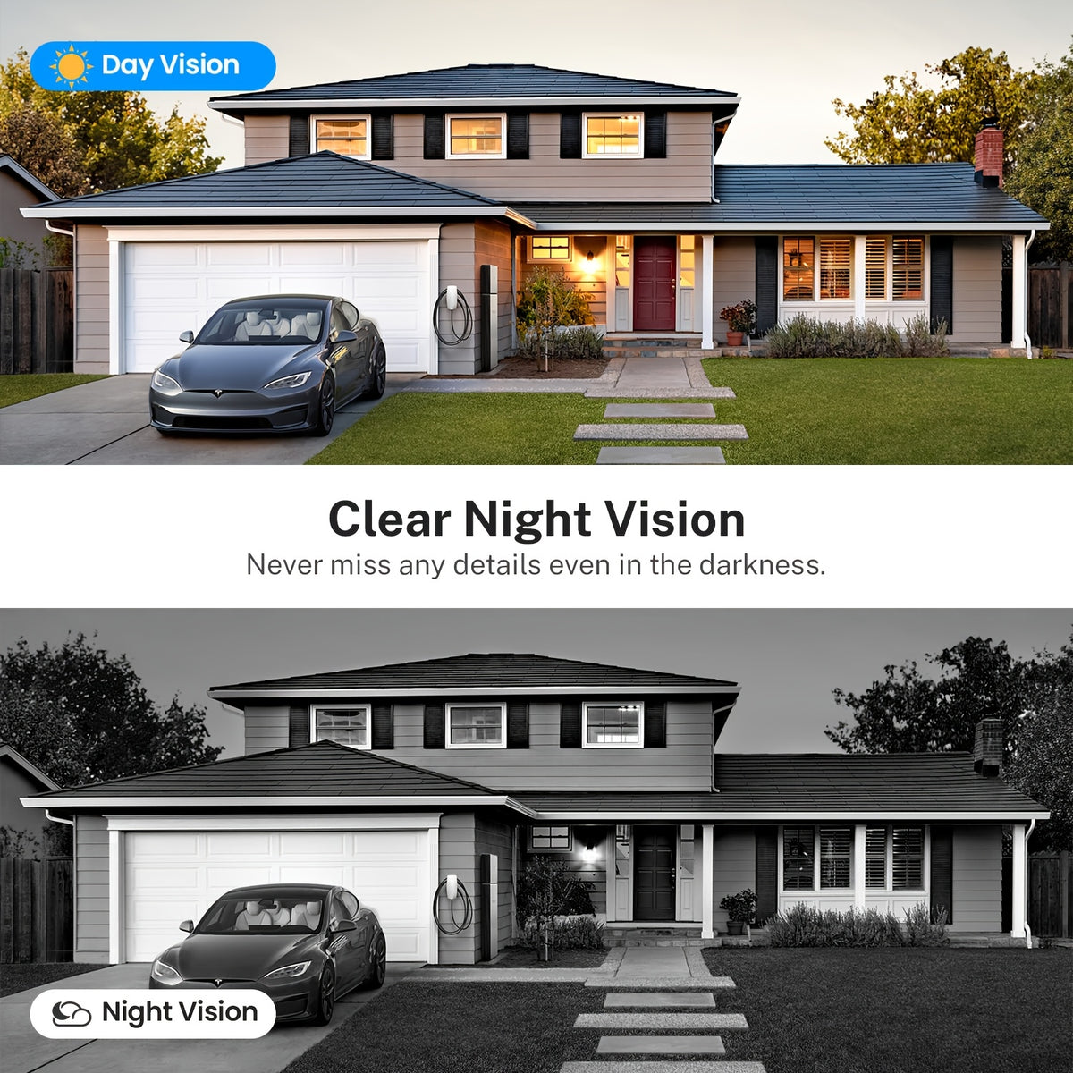 WiFi Video Doorbell 960P in Black, Dual-Band 2.4GHz and 5GHz Camera with Two-Way Audio, Color Night Vision and AI Person and Vehicle Detection