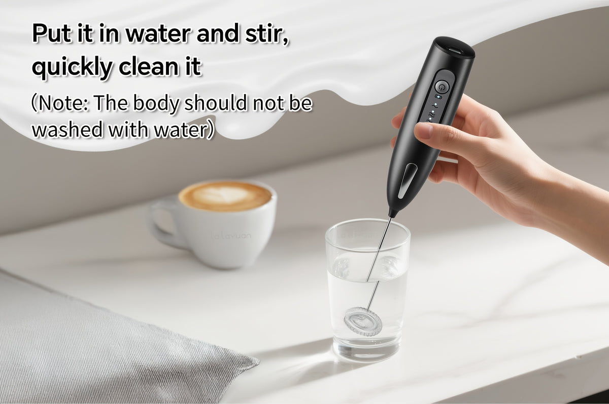 USB Rechargeable Milk Frother with Three Speeds, Handheld Electric Drink Mixer in Four Color Labels with Single Foam Head or Egg and Frother Head Options