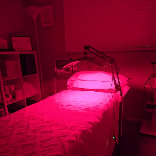 Red Light Therapy Lamp with Stand, 660nm Red and 850nm Near-Infrared LED Device for Adult Face and Body Personal Care Routines at Home