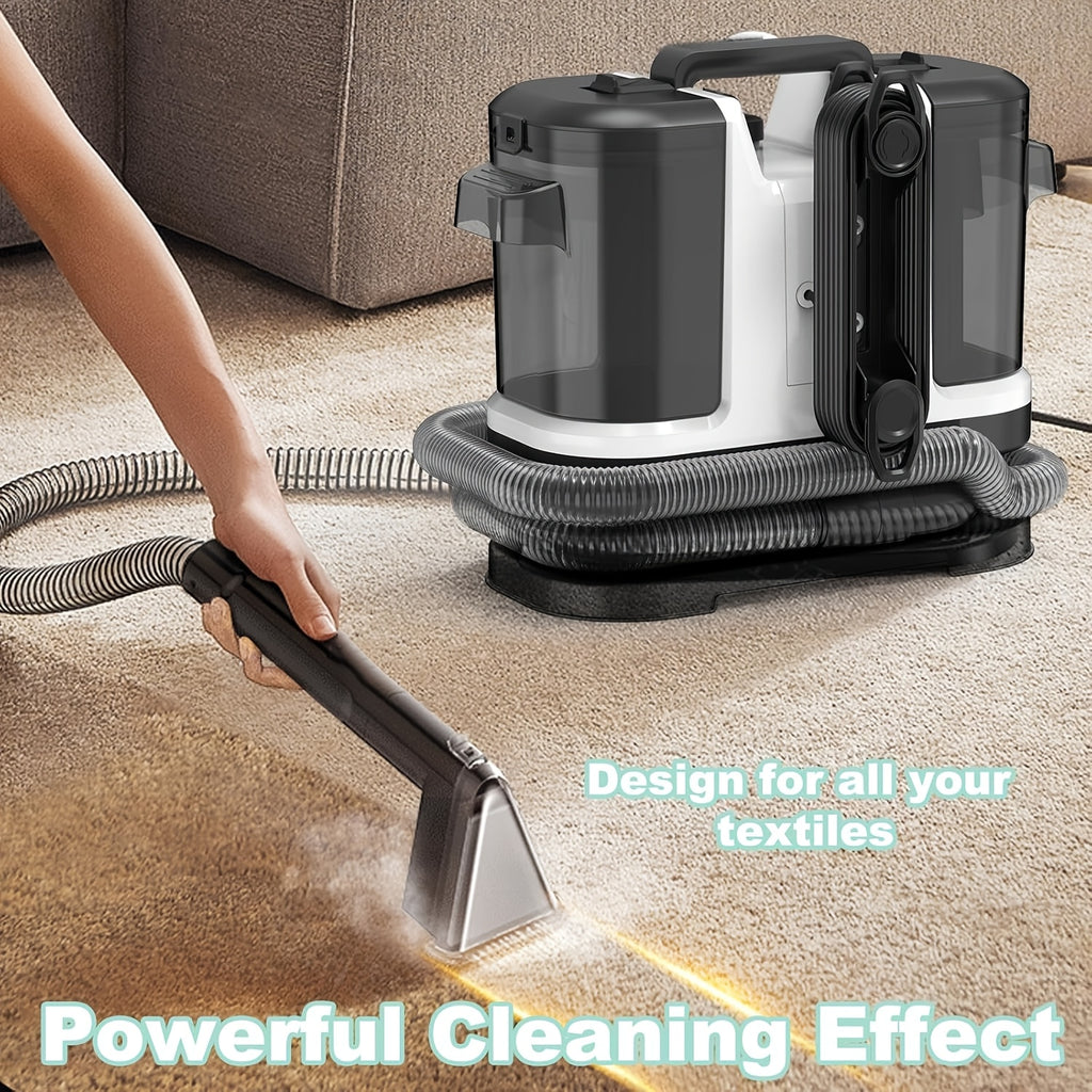 35kPa Portable Upholstery Spot Cleaner with Dual-Size Brush, Integrated Blowing and Suction, ABS Resin Body and 120V Power for Home Cleaning