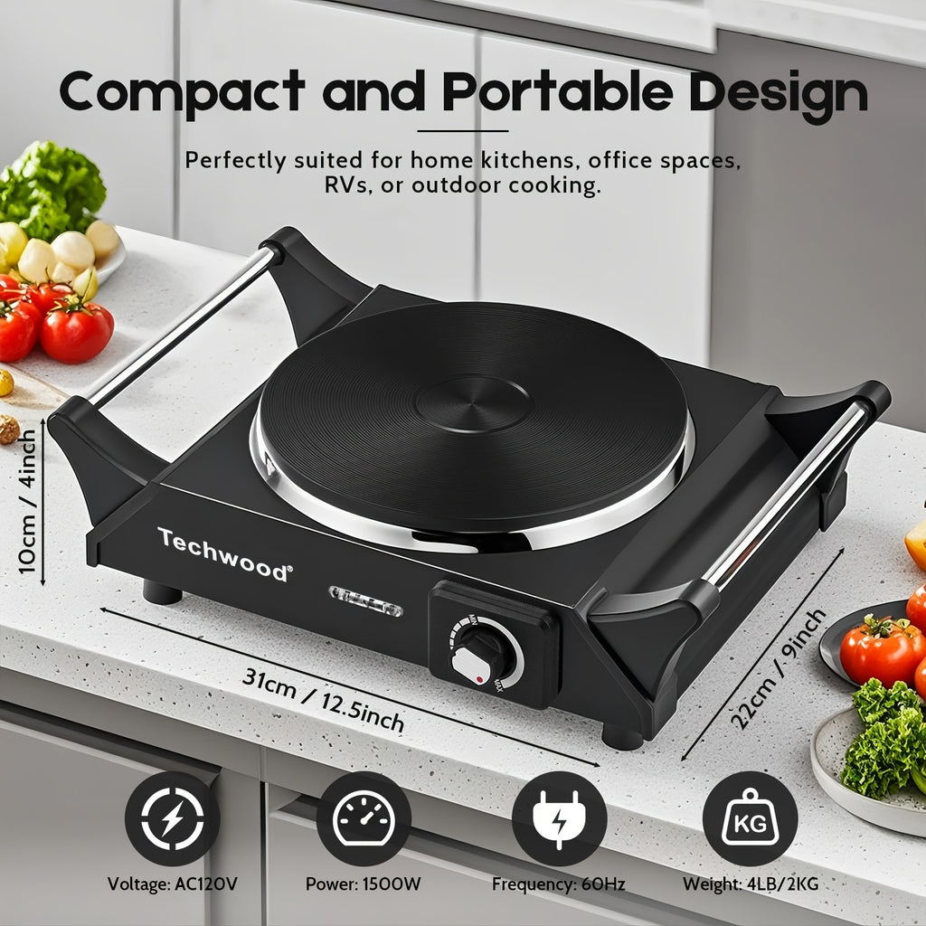 Double Burner Infrared Hot Plate by COKLAI MAX, Portable Electric Cooktop with Dual Temperature Control and Stainless Steel Body for Home Cooking