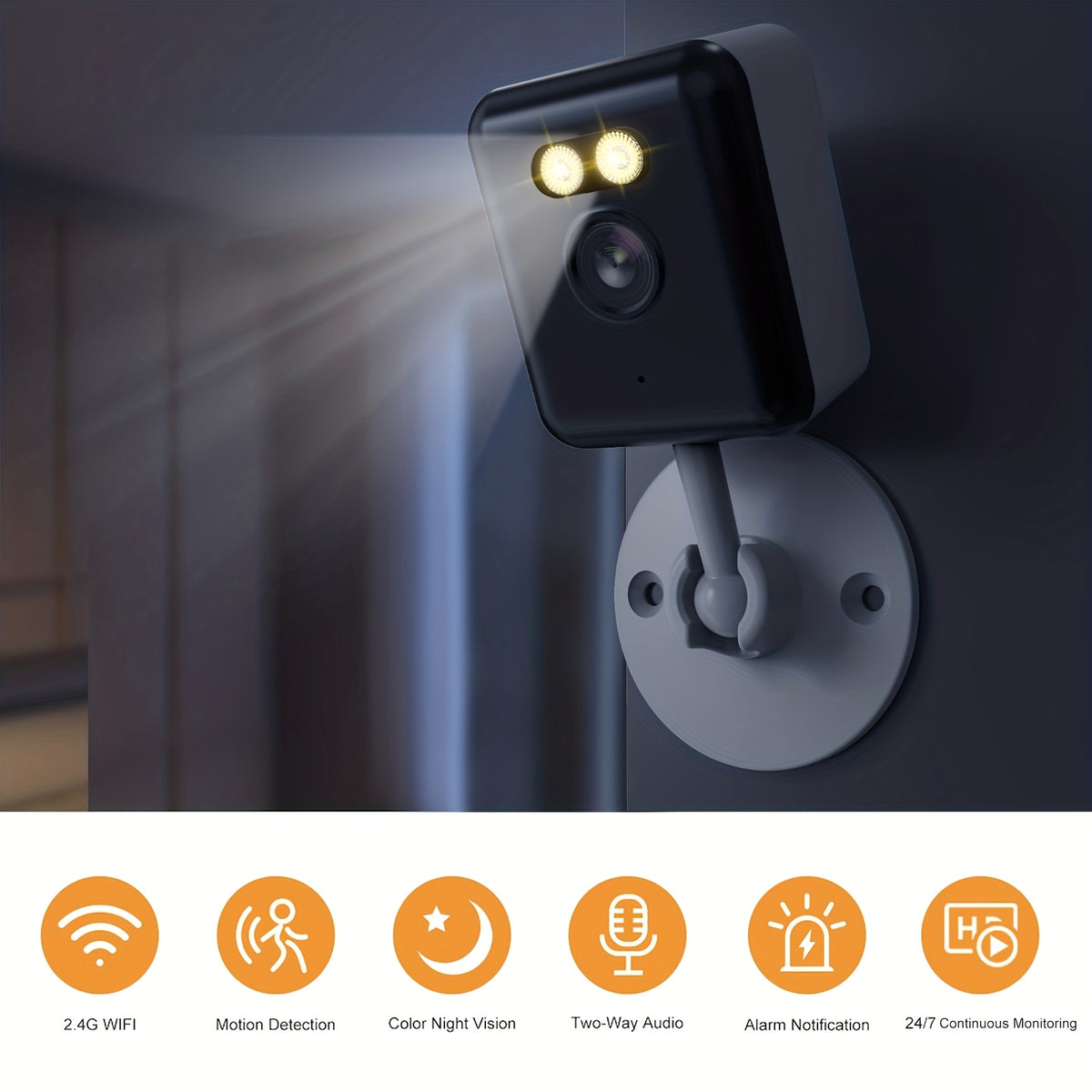 1080P Home Security Camera 4-Pack with WiFi, Full-Color Night Vision, Two-Way Audio, App Control and Listed Alexa Support for Indoor Motion Monitoring