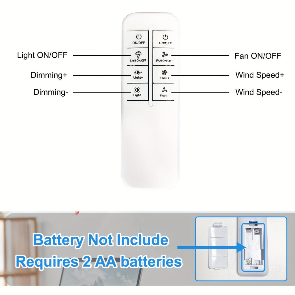 E26 Socket Ceiling Fan Light with Remote Brightness and Fan Speed Adjustment, LED Lighting and Air Circulation for Bedrooms and Living Rooms