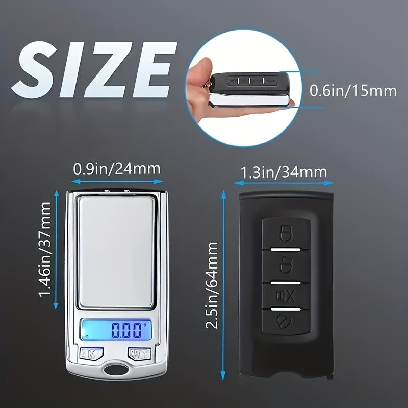 Mini Digital Pocket Scale with Backlit Display and Keychain Attachment, Listed 200 g/0.01 Option for Jewelry and Small-Item Weighing, Battery Not Included