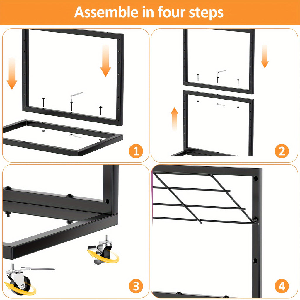 Art Drying Rack, 18-Tier Black Metal Painting Organizer for Studio Artwork Storage, Classroom Projects and Adult-Managed Preschool Craft Spaces