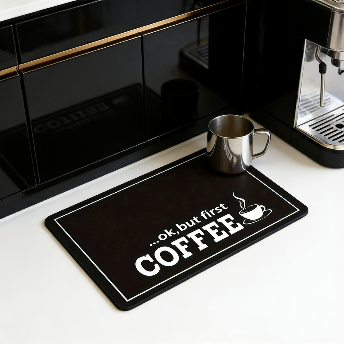 Coffee Machine Absorbent Mat, 11.81 x 7.81 Inch Single Kitchen Countertop Drain Mat for Home Coffee Stations, Everyday Beverage Prep and Practical Gifts