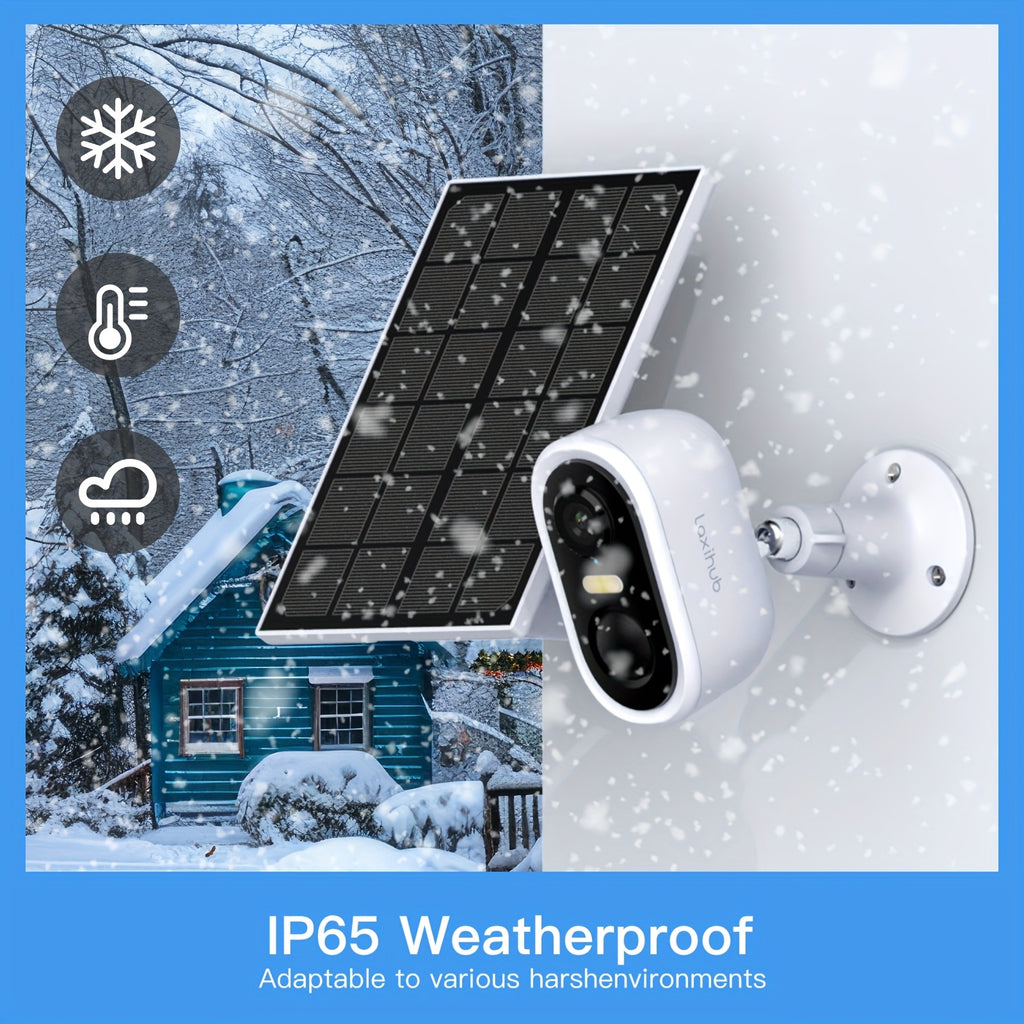 Battery Powered Outdoor Security Camera, 3MP 1296P Video with 2.4GHz WiFi, Human Motion Detection, Color Night Vision and Optional Solar Configurations