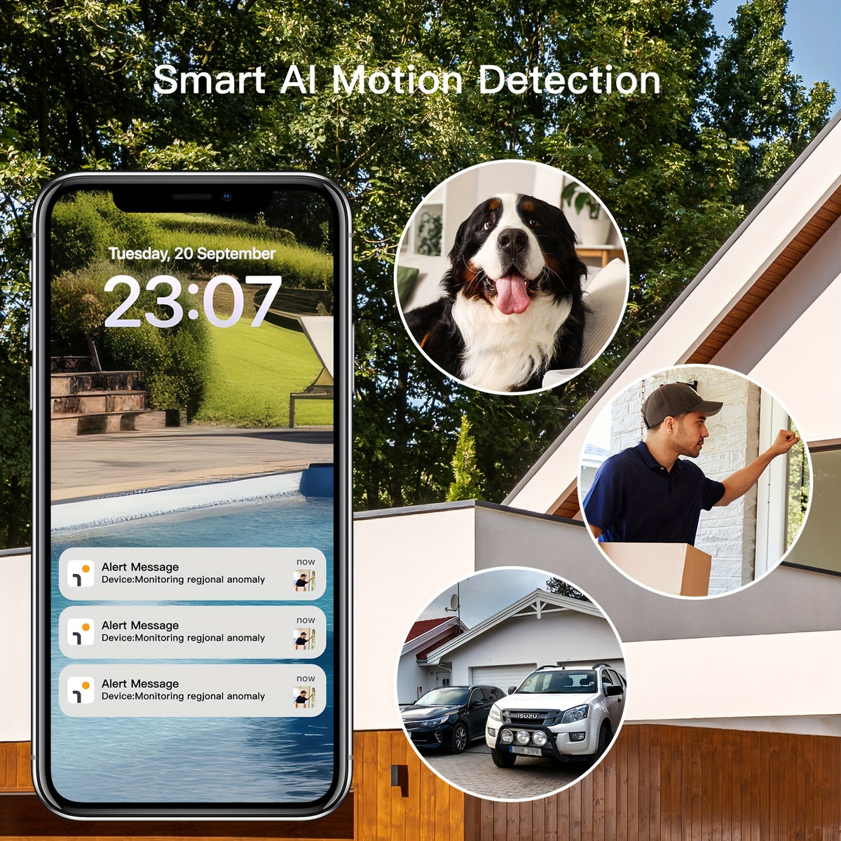 Laxihub GO2T Security Camera with 3MP 1296P Video, 2.4GHz WiFi, Pan-Tilt View, Color Night Vision and Two-Way Audio, Camera or Solar Panel Package Options
