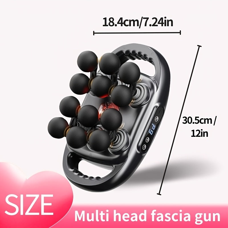 Multi-Node Massage Gun with Nine Intensity Levels and Nine Modes, Cordless Percussion Design in D-16 White, A-12 Gray or C-22 Gray Model Options