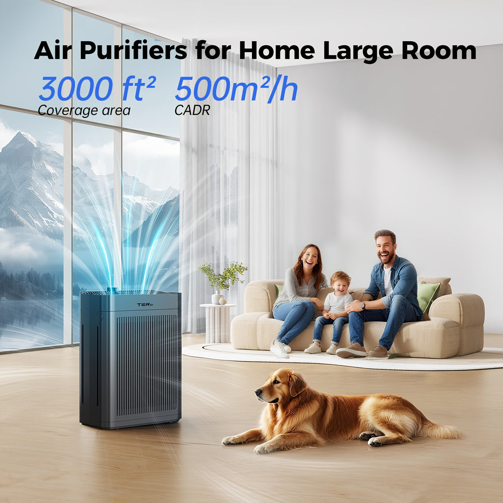 Air Purifier for Home Large Room Up to 2500 Sq Ft, H13 HEPA Air Cleaner with Washable Double-Sided Filters and PM2.5 Sensor, 22dB Quiet Air Purification for Bedroom, Pets, Dust, Smoke and Allergies