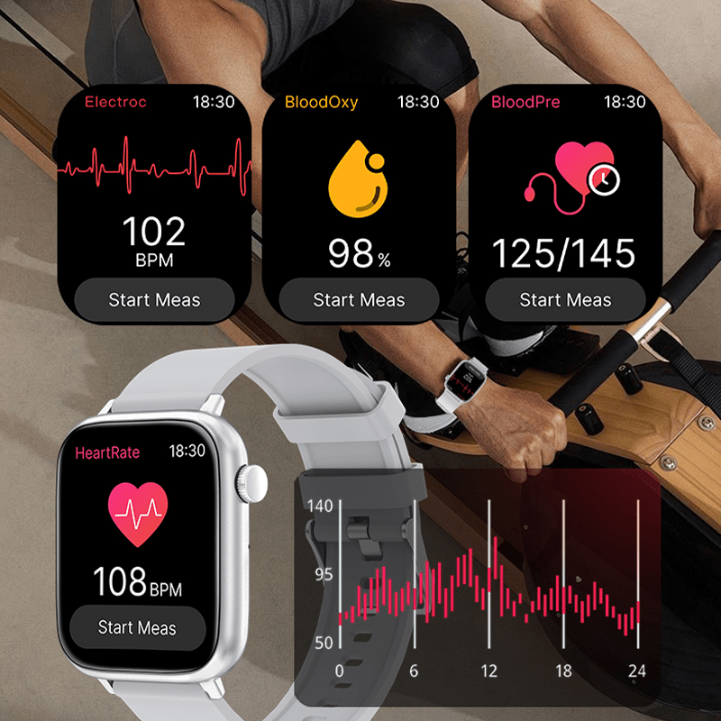 Bluetooth Calling Smartwatch with Listed HD Display, Music Control and Sleep Tracking, IP68-Labeled Blush Pink or Sterling Silver Options for iOS Android