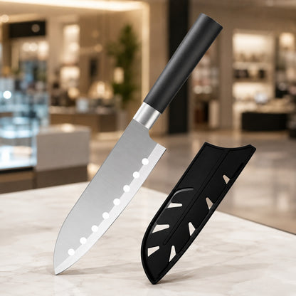 Assorted Cooking Knife Selection with Listed Protective Sheaths, Model A-H Options for Home Kitchen Food Preparation, BBQ and Outdoor Meal Prep