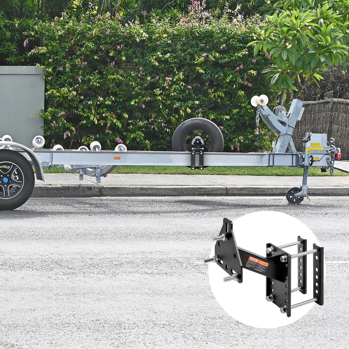 Trailer Spare Tire Carrier by VEVOR for Compatible Utility and Boat Trailers, Three-Bolt Wheel Mount with Listed 160 lb Capacity and Galvanized Hardware