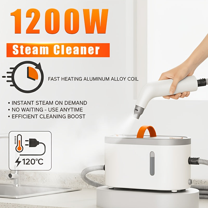 Multi-Function Handheld Steam Cleaner with Listed 38.89 Oz Capacity, White Professional Edition or Basic Version for Compatible Kitchen, Bathroom and Upholstery Surfaces