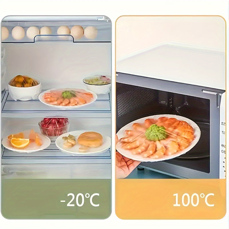 Elastic Bowl and Plate Covers, Stretchable Plastic Cover Packs of 51, 102 or 203 Pieces in Clear or Colorful Options for Home Kitchens and Picnic Dishes