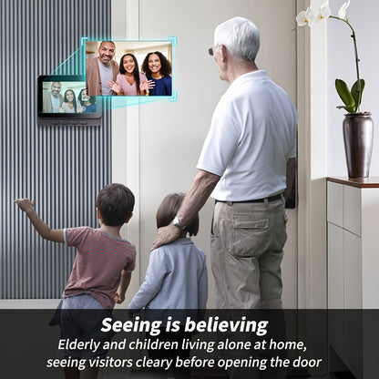 Indoor Monitor Video Doorbell with Listed 4.3-Inch Screen, Two-Way Talk and Infrared Night Vision, Black Wireless SD Card Options and Separate WiFi Style