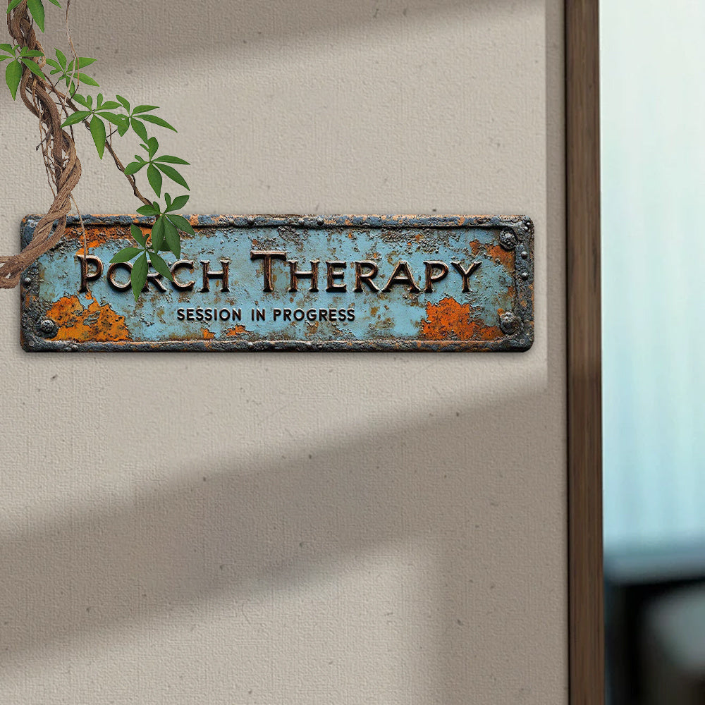 Relax Metal Wall Sign, 2D Flat Retro-Style Decorative Plaque for Entryway, Coffee Shop, Farmhouse, Garage and Beauty Salon Spaces, Single Piece