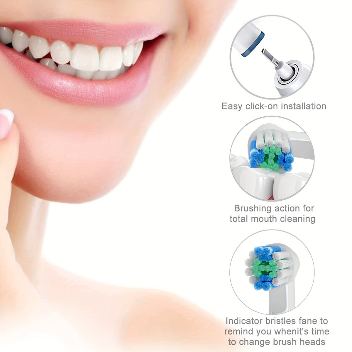 Orinatola Rotating Electric Toothbrush for Adults with Four Brush Heads, Travel Case, Three Modes and Two-Minute Timer, USB Charging in Black or White