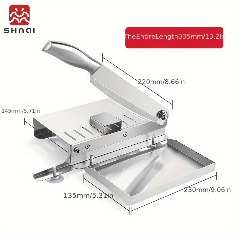 Manual Meat Slicer with Listed Stainless Steel Construction, Hand-Operated Kitchen Food Cutter in 1pc or Slicer Options for Instruction-Approved Ingredient Prep