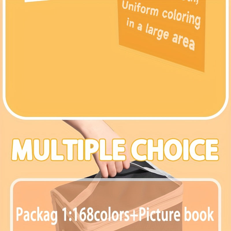 Drawing Marker Set with Dual Tips and Listed A4 Sketchbook, 168, 204 or 262 Color Options for Sketching, Coloring, Illustration and Creative Office Art Projects