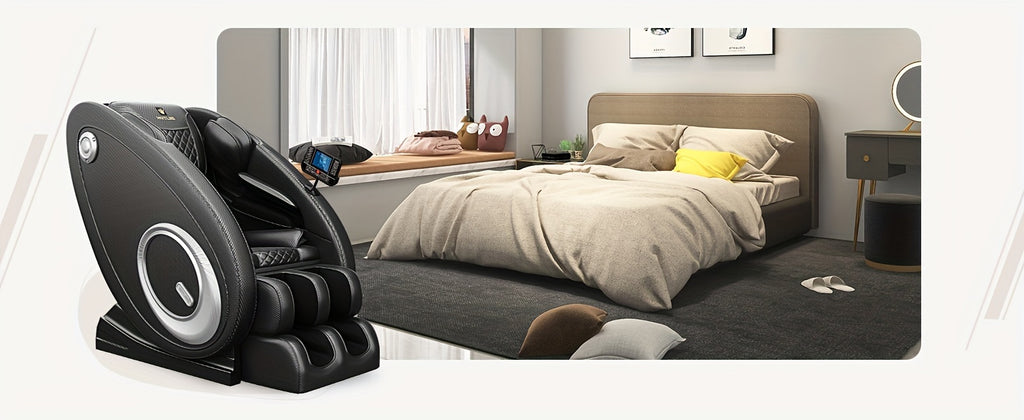 Zero Gravity Massage Chair Recliner with Heat, Full Body Massage with Foot Roller, Built-In Speaker and Touch Screen for Home Relaxation