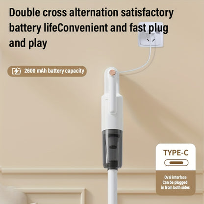 5-in-1 Cordless Handheld Vacuum in White, Rechargeable Home and Car Cleaner for Pet Hair, Carpets and Hard Floors with Listed 45-Minute Battery Runtime