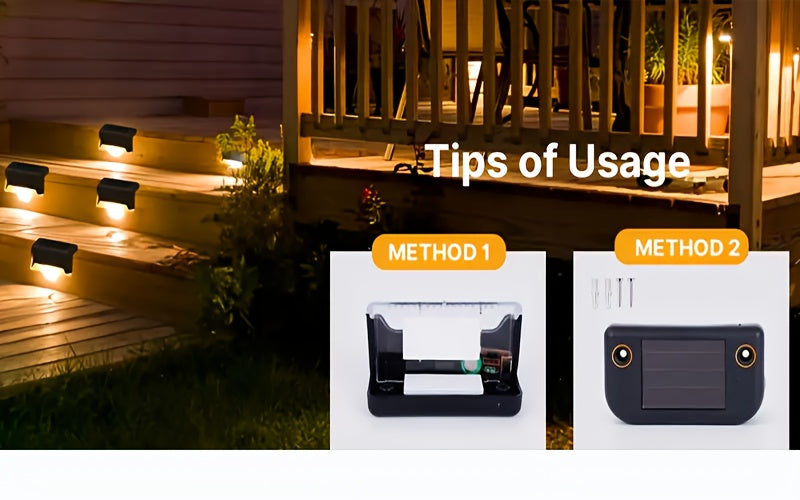 Solar Deck Accent Lights with Automatic Dusk-to-Dawn Switching, 16 or 32 Piece LED Packs in Black, White or Brown for Outdoor Steps, Fences and Patios