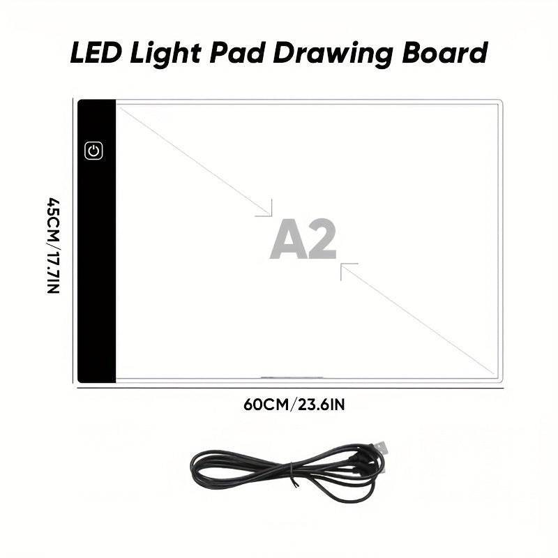 Saker LED Tracing Light Pad, Stepless Dimmable Copy Board in A2, A3, A4 or A5 Sizes with Power Cord for Drawing, Calligraphy and Diamond Painting