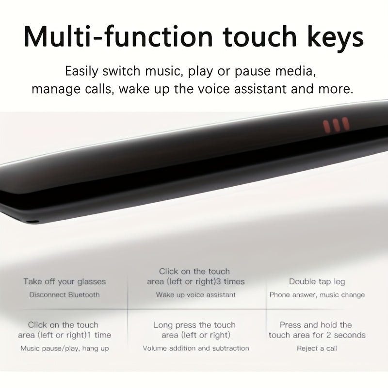 Audio Translation Glasses with 160-Language Real-Time Translation, GPT Chat Features, Built-In Microphone and Speaker, Music Playback and Hands-Free Calls
