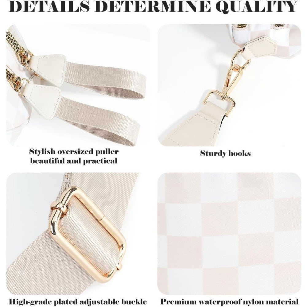 Soft Crossbody Bag for Women with Plaid, Check and Leopard Print Options, Shoulder and Handheld Carry Handbag in Thirteen Styles for Everyday Outings