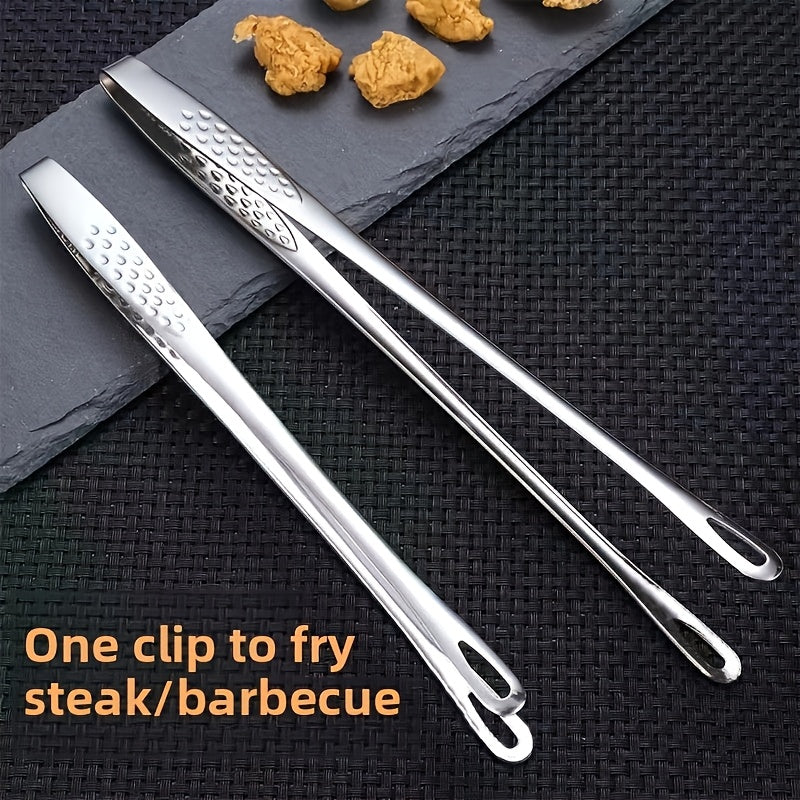 Multipurpose Stainless Steel Food Tongs, 24cm or 28cm Serving Utensil Options for Bread, Ice, Barbecue Meals, Baking Tasks and Camping Kitchen Preparation