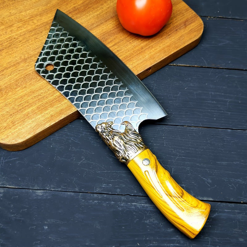 Forged Chef Knife with Listed Ergonomic Handle, Single Multipurpose Kitchen Chopping and Slicing Tool for Home Cooks, Meal Preparation and Cooking Gifts