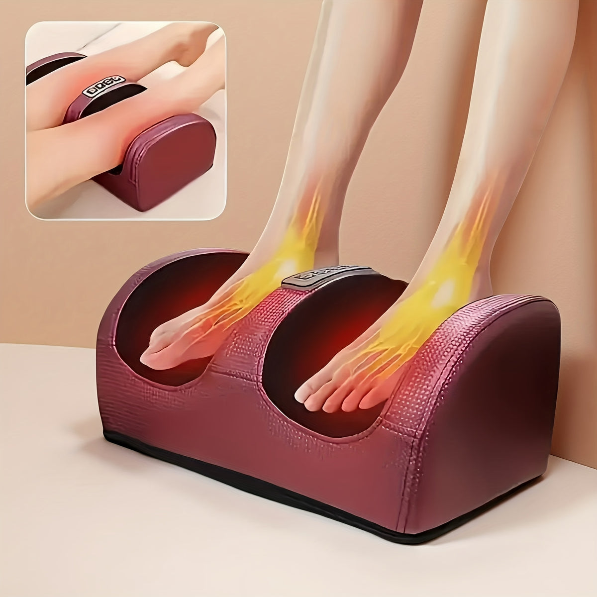 Multifunctional Foot Massager in Black or Red with Listed Acupressure, Leg and Arm Use for Instruction-Guided Home Relaxation and Adult Gift Ideas