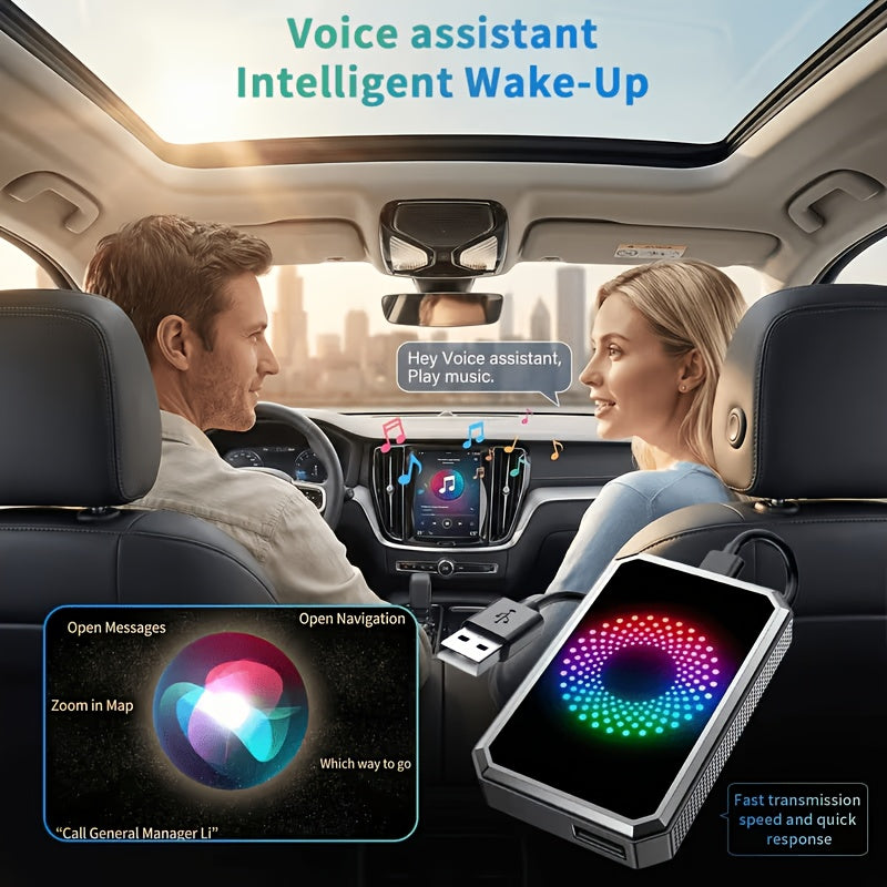 CarPlay Media Box in Black with Listed Wireless CarPlay Adapter, USB Port and Streaming Support for Compatible Factory Wired CarPlay and Android Auto Systems