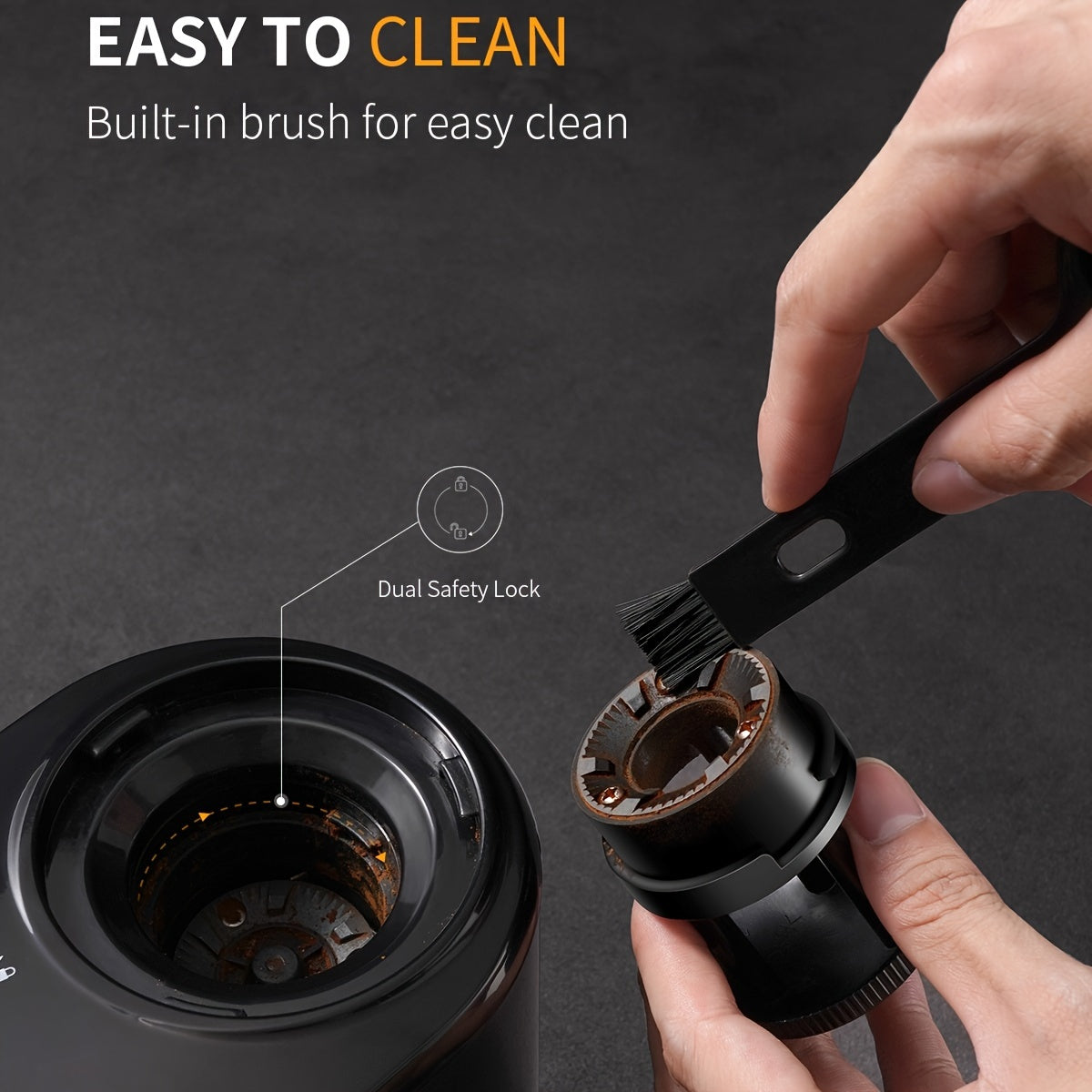 Electric Burr Coffee Grinder with 16 Grind Settings, Adjustable Coffee Bean Grinding for 2–14 Cups in Black or Silvery for Home Brewing Routines